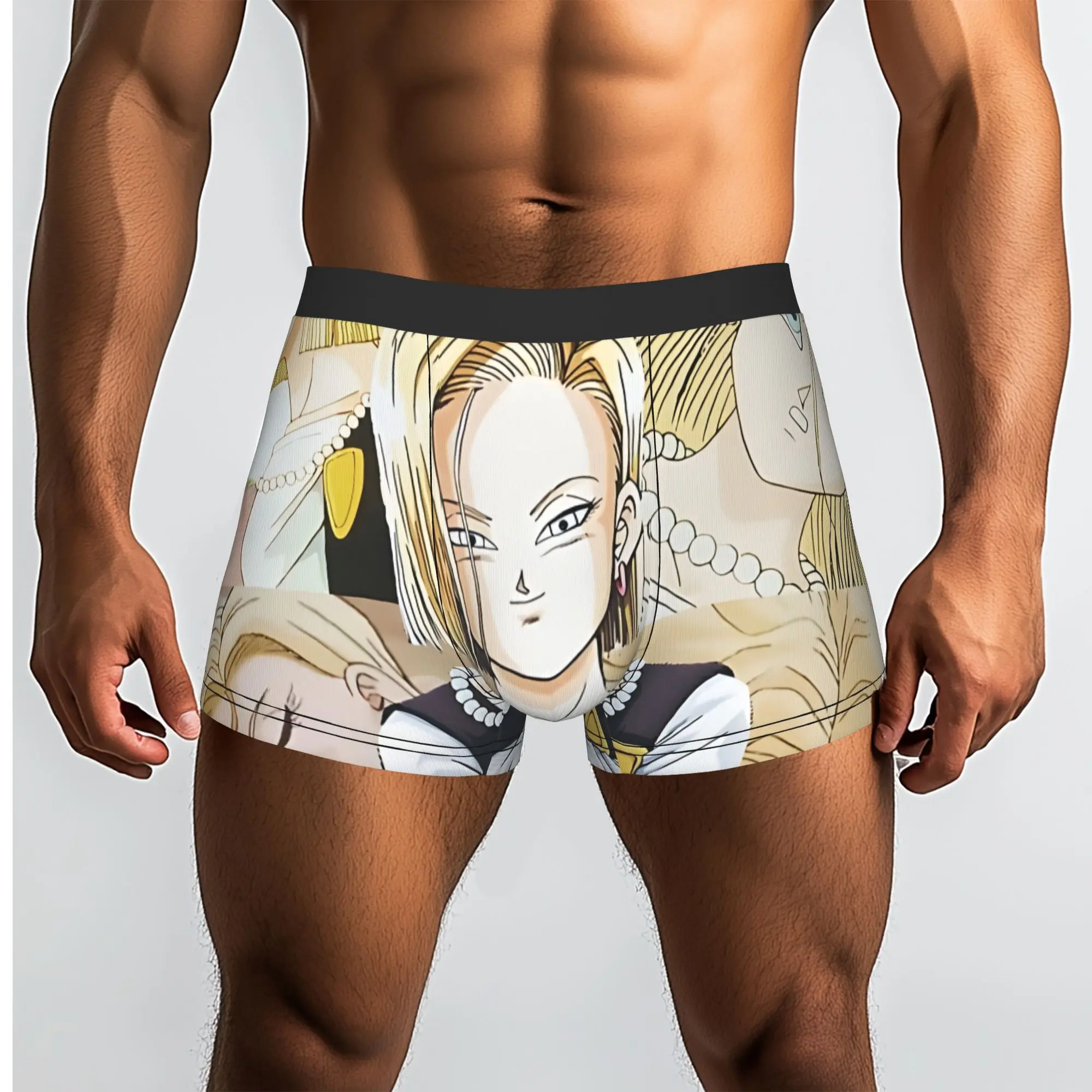 DBZ ANDROID 18 Dragon Ball Underpants Homme Panties Men's Underwear Comfortable Shorts Boxer Briefs
