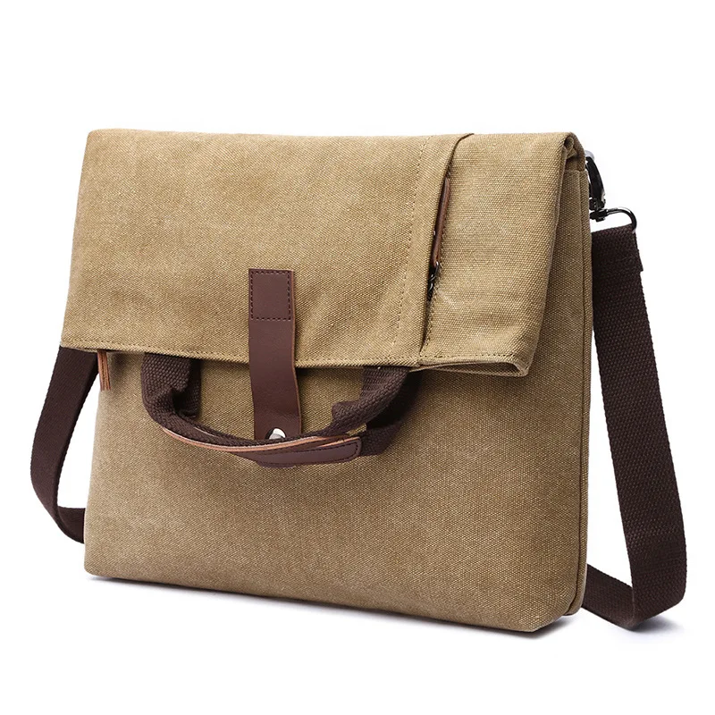 

Canvas Men Shoulder Bag Outdoor Travel Business Trip Briefcase Handbag Portable Hiking Commuting Messenger Crossbody Tote Bags