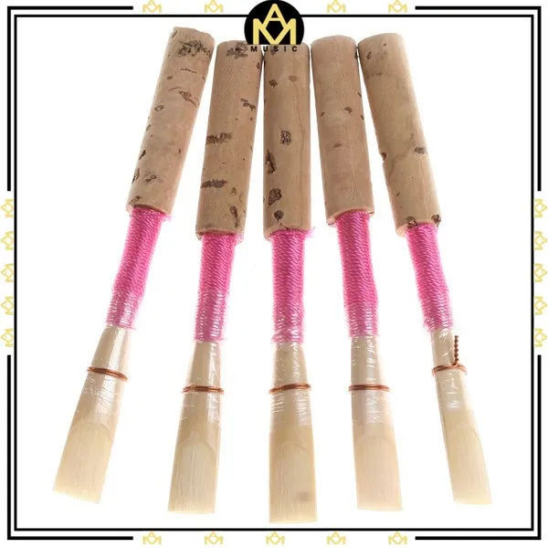 5PCS Bulrush Oboe Reed Soft Mouthpiece Orchestral Medium Windwood Instrument Part Accessories With CKeys