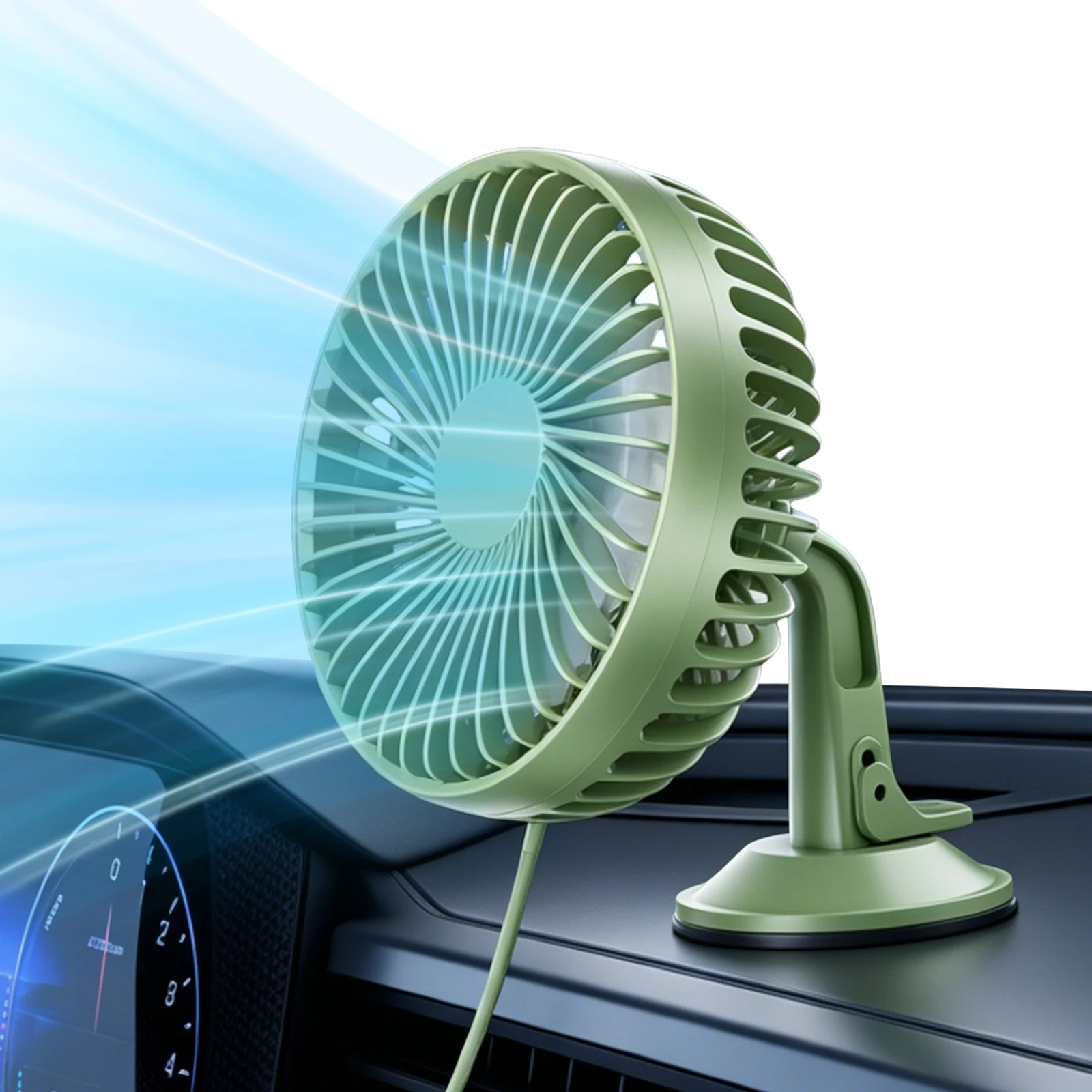 12V/24V Mini Portable Desktop Table Fans 3 Speeds Control Car Dashboard Electric Fan Quiet Operation Multi-Angle Adjustable