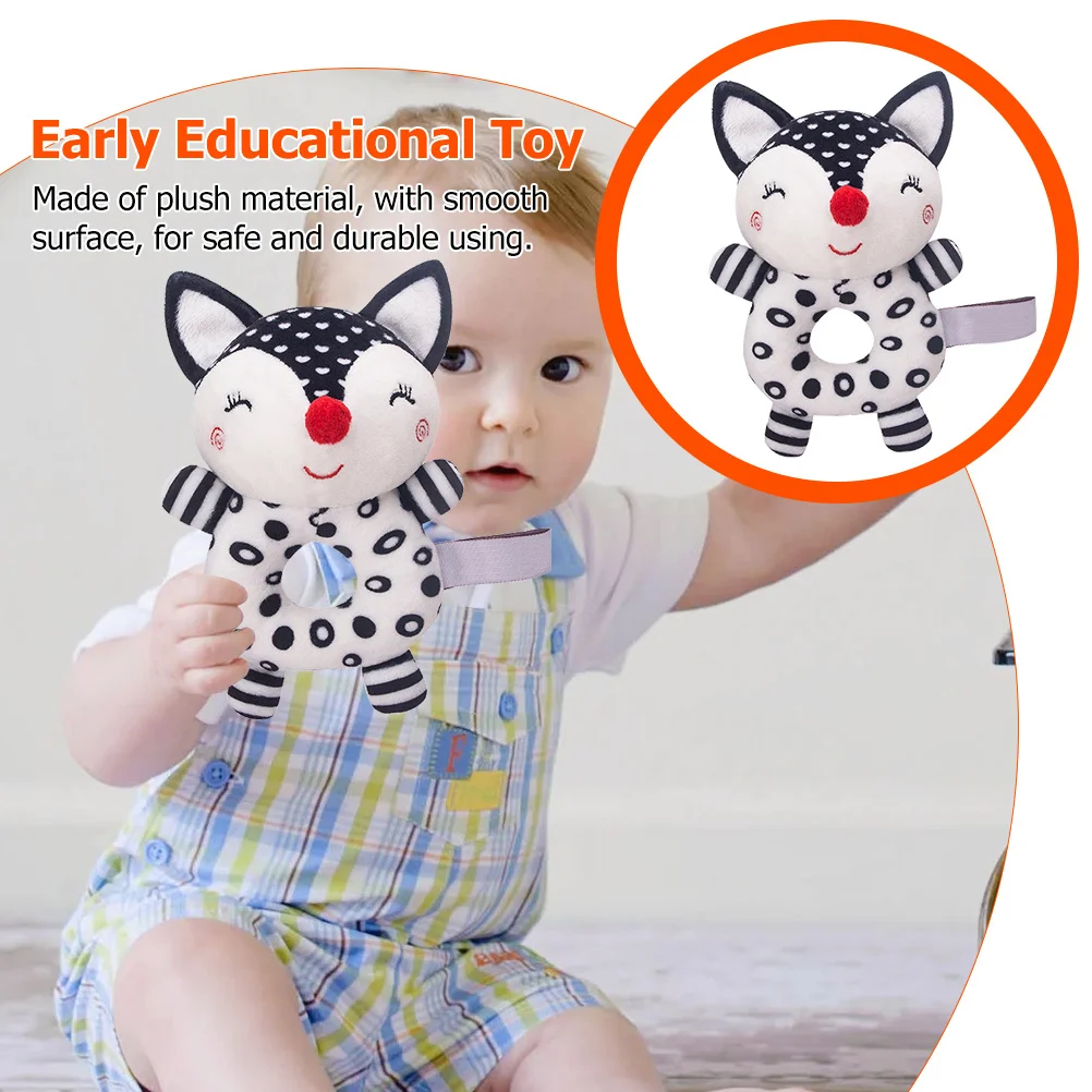 جرس خشخيشة على شكل حيوانات للأطفال، سطح ناعم، مقبض آمن ومتين، خشخيشة موسيقية للتدريب السمعي البصري