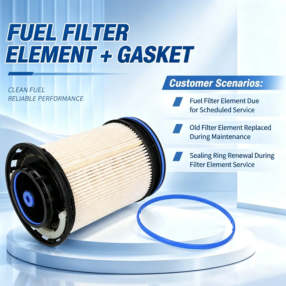 For Audi Q7 A6 A7 2016-2018 For Volkswagen Touareg 2018-2023 Fuel Filter Element With Gasket 4M0127434H 4M0127434E E451KPD349