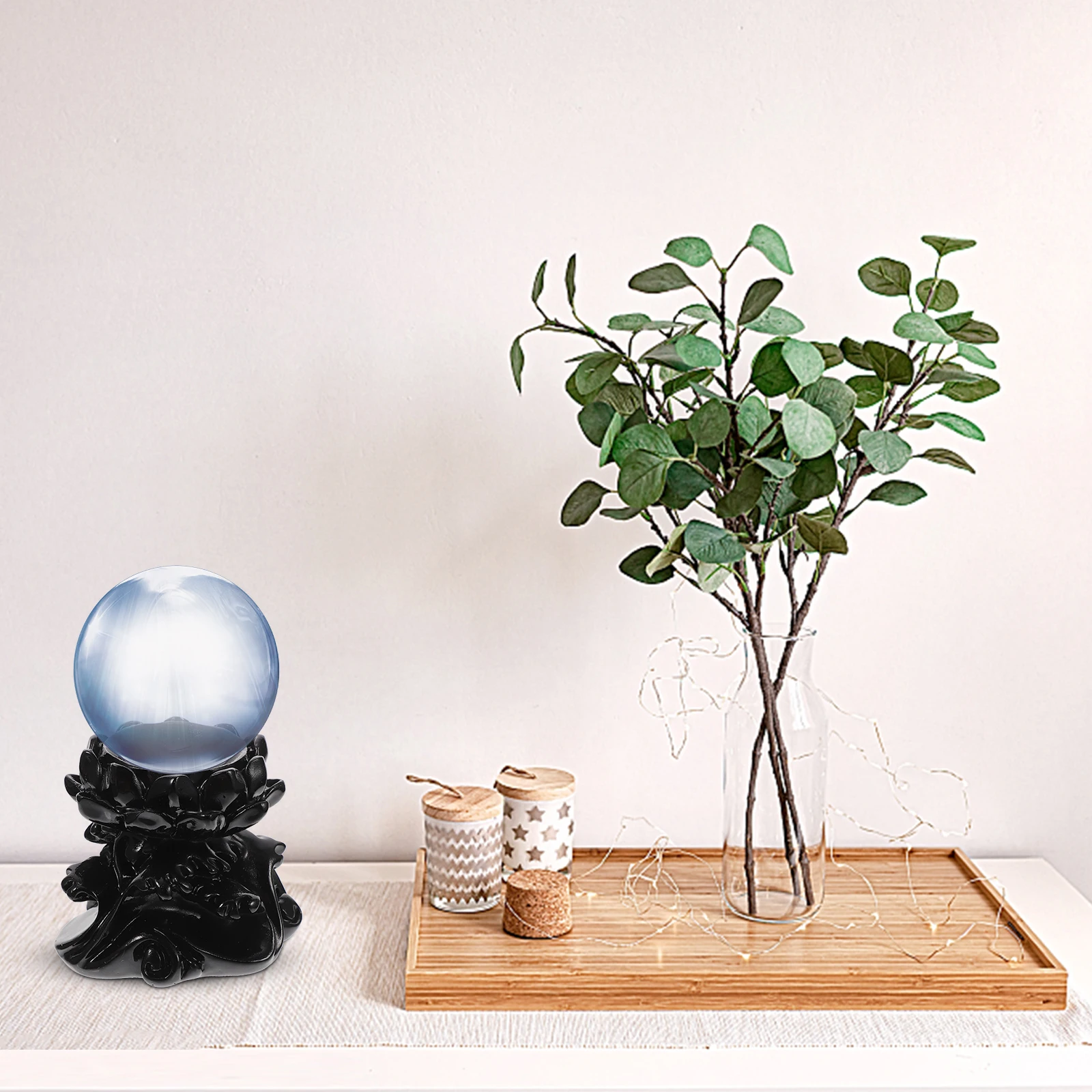 

1pcs Resin Crystal Ball Base Lotus Design Style Display Stand For Sphere Holder Desktop Ornament Table Storage Holder