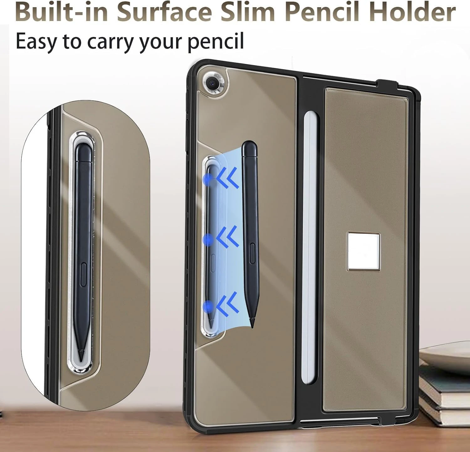 

Clear Back Shockproof Folio Hard Case for Microsoft Surface Pro 12" 1st Edition 2025 Rugged Cover