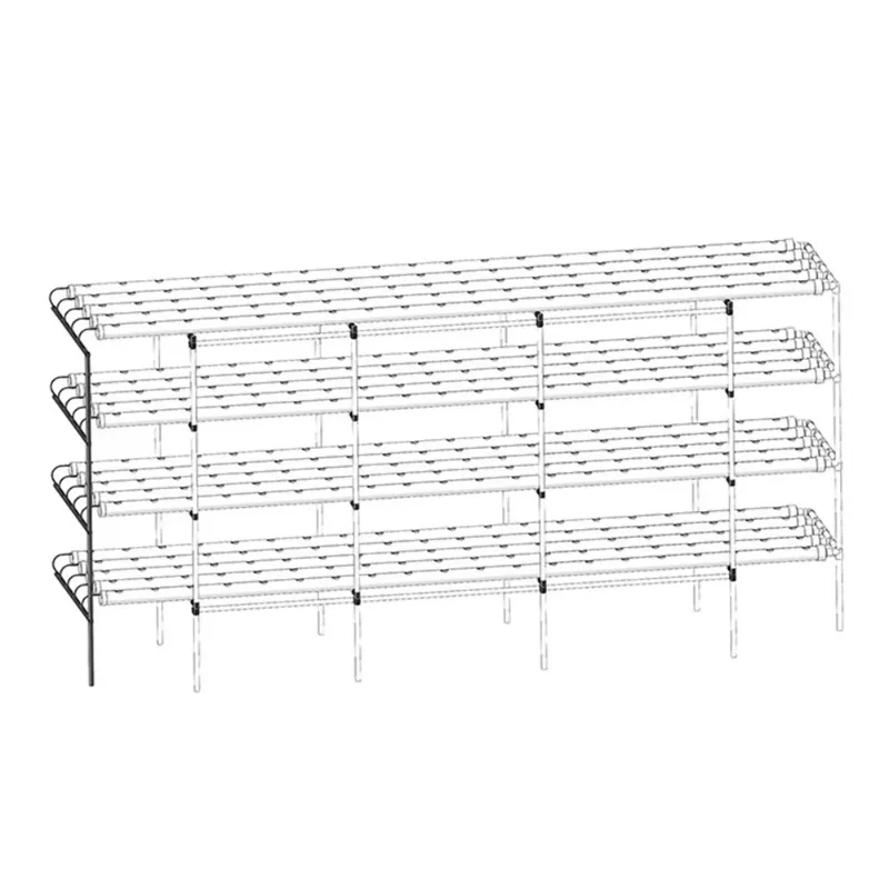 2 Layer NFT Hydroponics System PVC Tube Customized Greenhouse NFT System Multilayer NFT Hydroponic Growing System