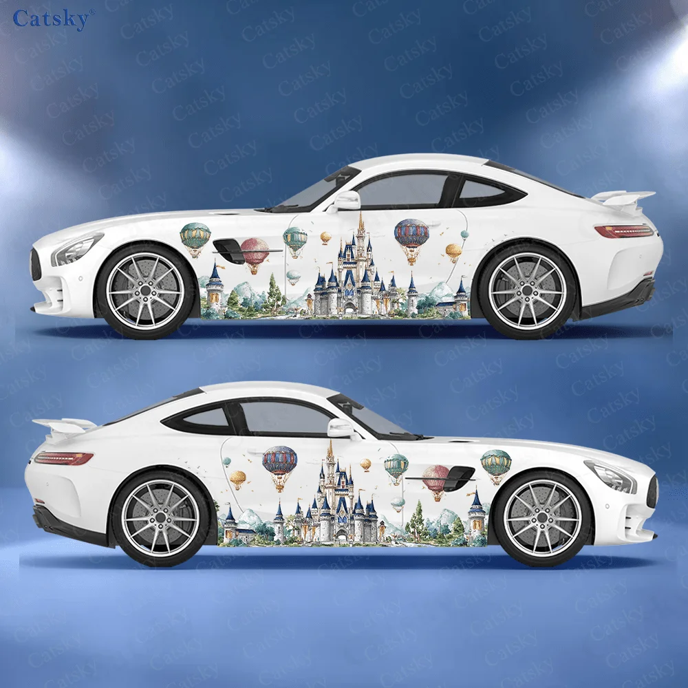 

Castle Hot Air Balloon Car Side Sticker Decoration,PVC Waterproof Scratch Resistant Decal, Car Protection, Auto Accessories Gift