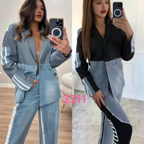 Imagen 2 del producto SuperAen otoño nueva moda de estilo coreano mujer Denim Patchwork con muescas diseño de un solo botón trajes High Street Casual Blazers