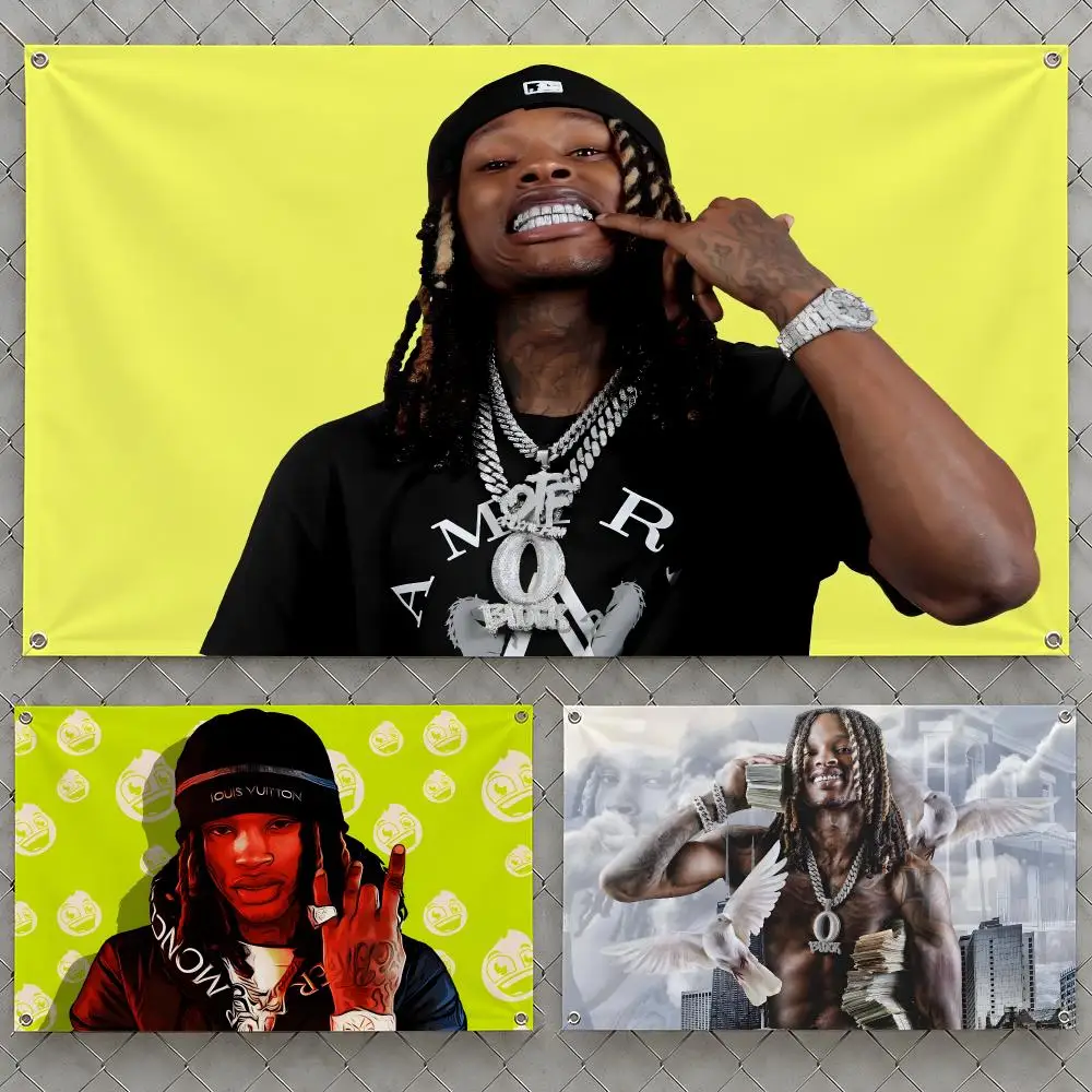 Singer King Von Crazy Story O'Block Flags Wall Hanging Flag Banners For Birthday Parties Outdoor Bedroom Dorm Room Decor