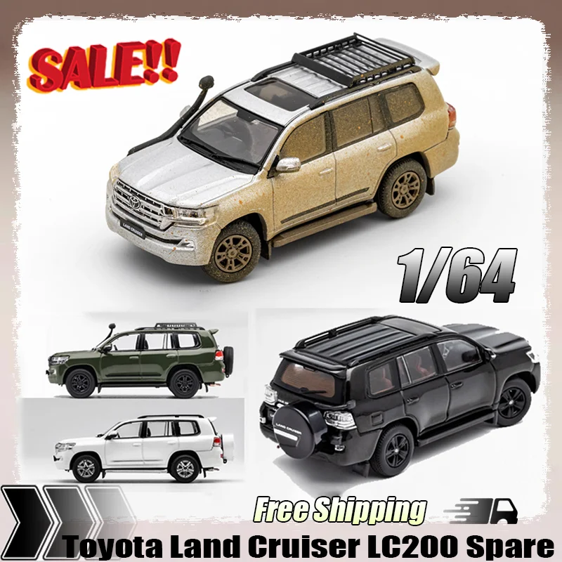 新在庫-gcd-1-64-トヨタランドクルーザー-lc200-スペアタイヤ車合金ミニチュアダイキャストトヨタ装飾品カスタムおもちゃキッズギフト