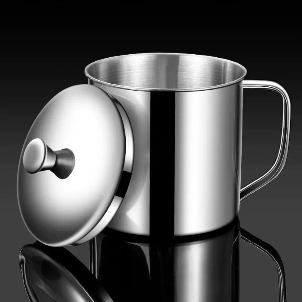 

New 350-1250ml Mug Handle Design With Lid Water Cup 304 Stainless Steel Drinkware Home