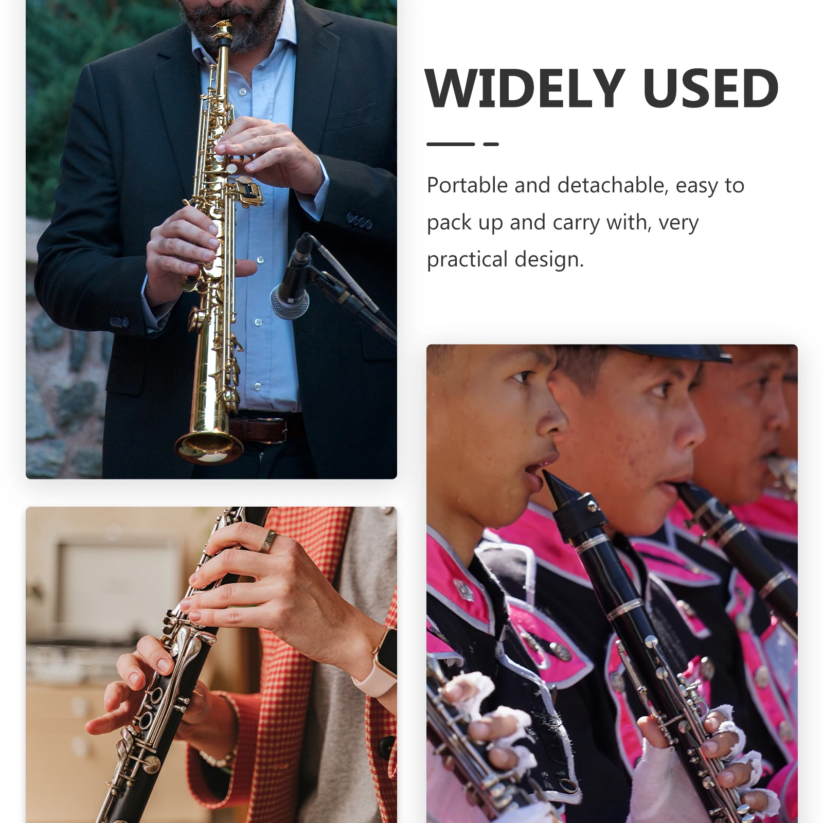 

Clarinet Stand Portable Detachable Design Scratch-Resistant Stable Four-Leg Support Indoor Outdoor Musical Instrument Holder