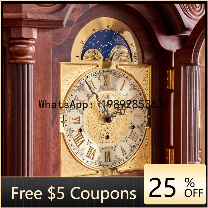 

Напольные механические часы XL4-1 в европейском стиле, с маятником, из массива дерева, для гостиной, роскошные, большие часы для виллы.