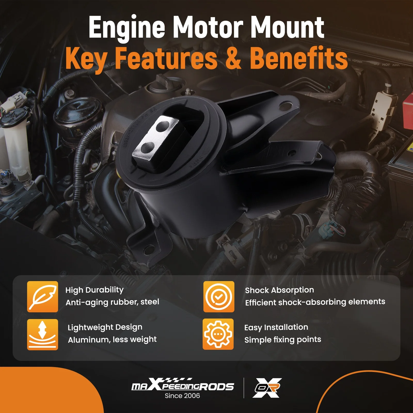 

Комплект из 3 опор двигателя и трансмиссии для Kia Optima L4 2.4L EX, LX 2011-2015 A7197