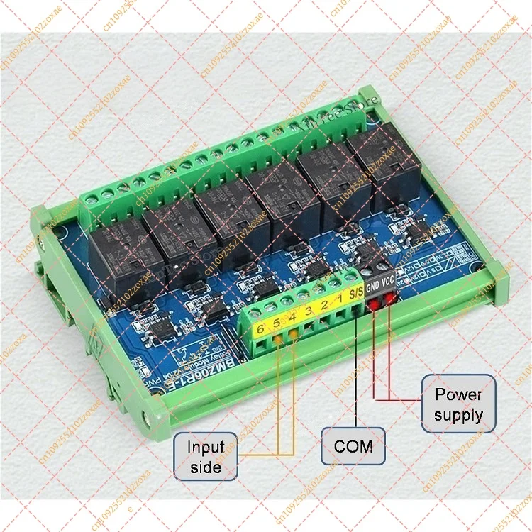 16CH IO PLC Signal Amplifier Relay Module 1.8-30V PNP NPN Optocoupler Isolation DIN Rail Mount