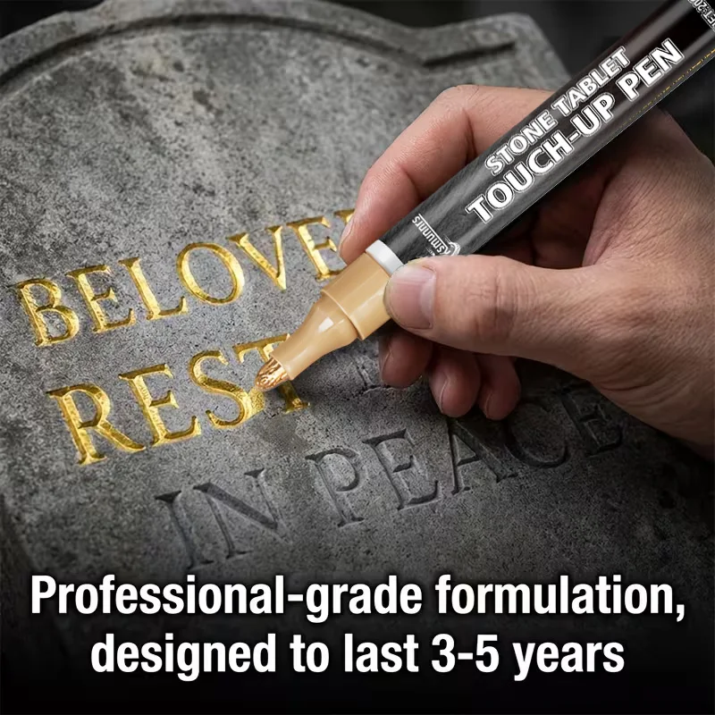 20g Black Gold Dual Color Tombstone Touch Up Pen Weatherproof Fade Resistant Gravestone Epitaph Inscription Repair Marker