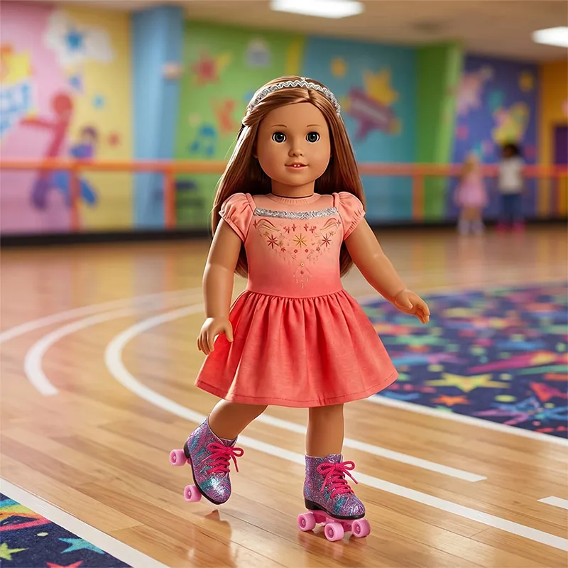 Pop Dance Costume Roller Skates Doll Clothes Shoes For 43cm Baby Doll&18inch American Doll Accessories,Our Generation Girl's Toy