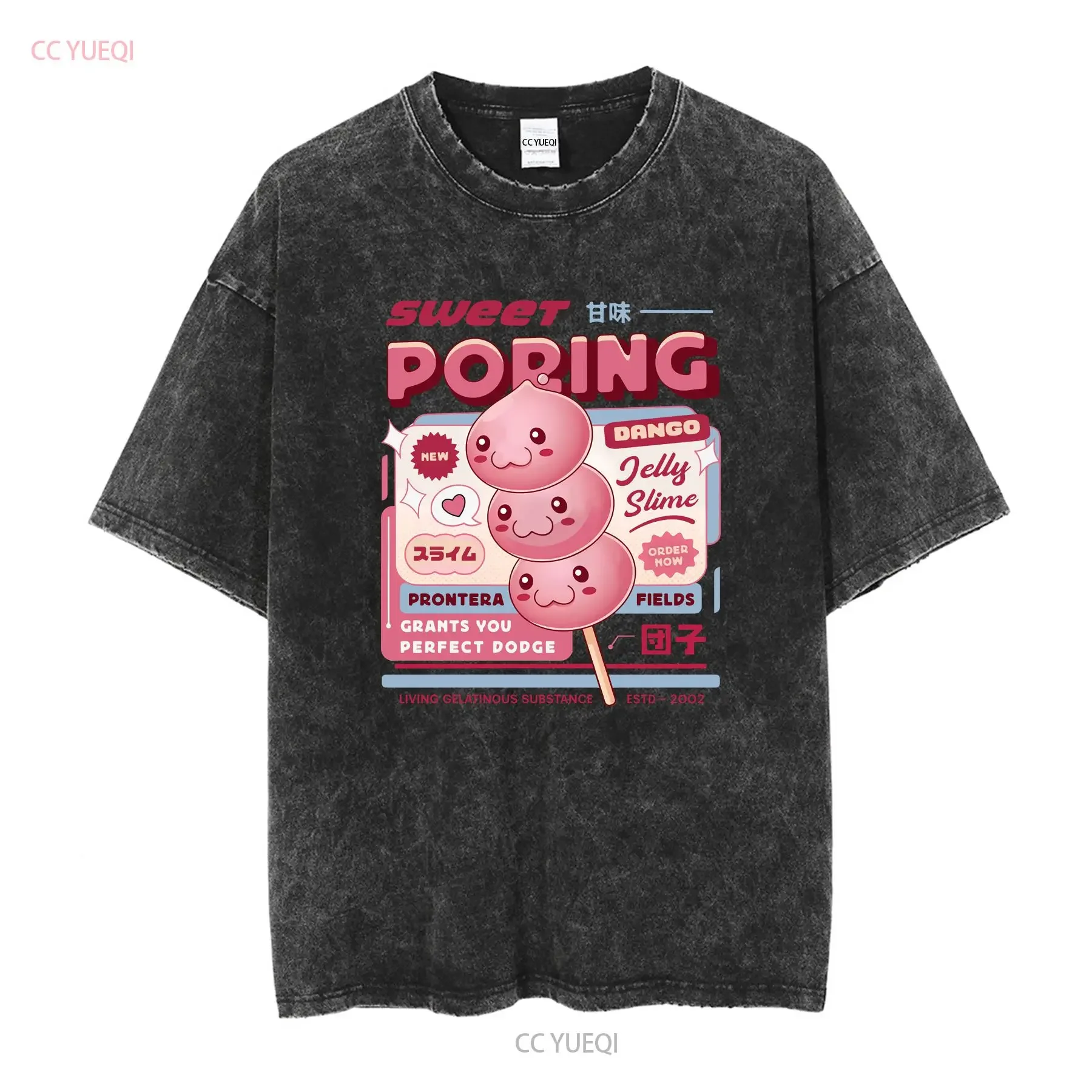 Poring Dango T Shirt Ragnarok Online Video game Gaming Gamer Slime Eternal Love Deviruchi long or short sleeves vintage Washed