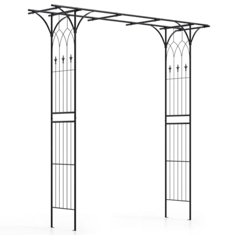 

Garden Arbor Wedding Arch for Ceremony Party, Metal Trellis Archway for Climbing Plants Rose Grape Vines, Steel Frame Pergola D