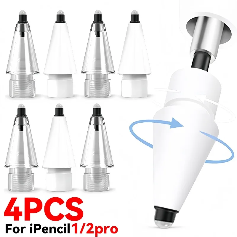 Pen Tip for IPencil 1/2/Pro Detachable Silicone Replacement Pencil Nib with Storage Box Anti-slip Tablet Pen Tip for IPhone IPad