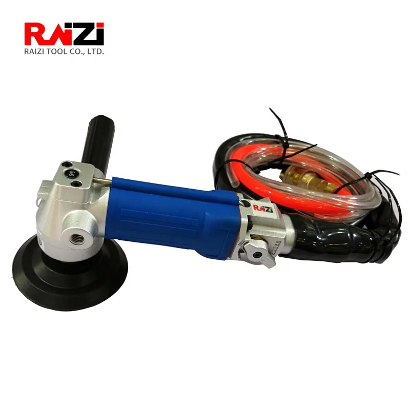 Pneumatic Wet Stone Polisher Sander Grinder Rear Exhaust for Granite Marble Quartz Concrete 5in 0-5500RPM M14 5/8-11 90PSI 16CFM