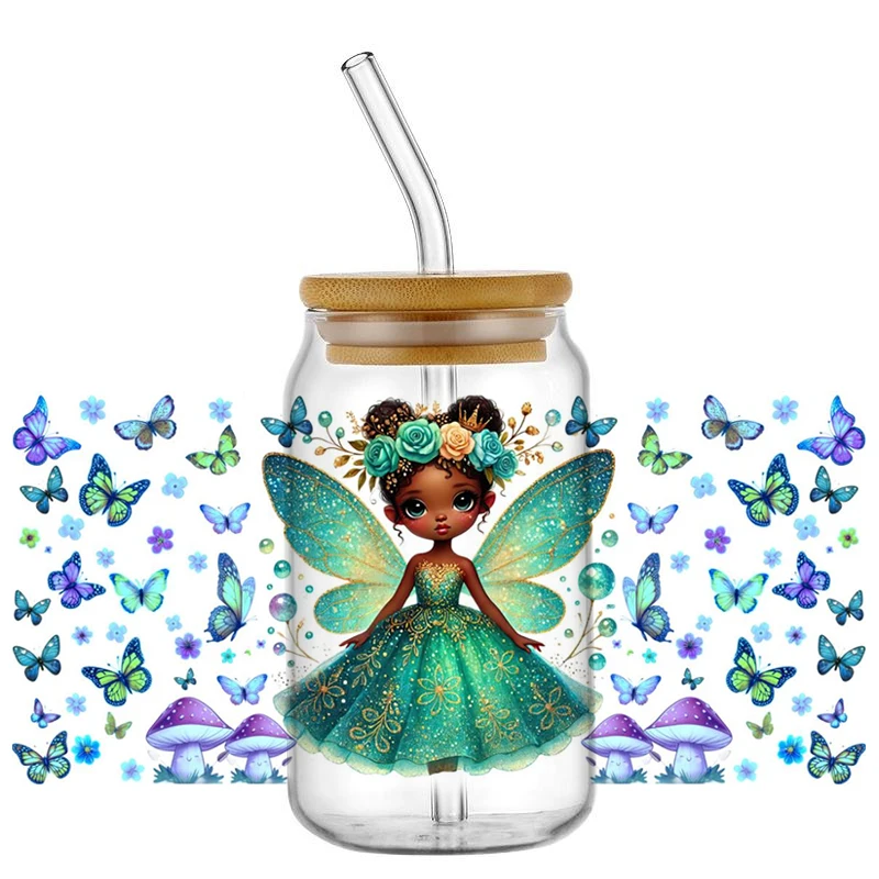 Princess dream butterfly design UV DTF Cup Wrap Transfer Waterproof Stickers 16OZ  To Apply Cup Wrap