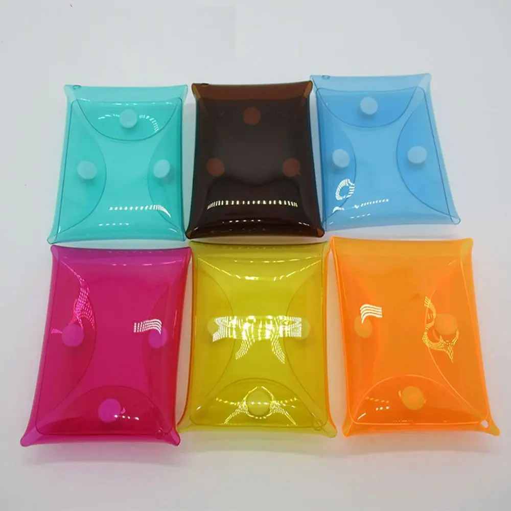 Многофункциональный кошелек для монет из ПВХ, прозрачный с пряжкой, брелок-подвеска, водонепроницаемый квадратный чехол-органайзер