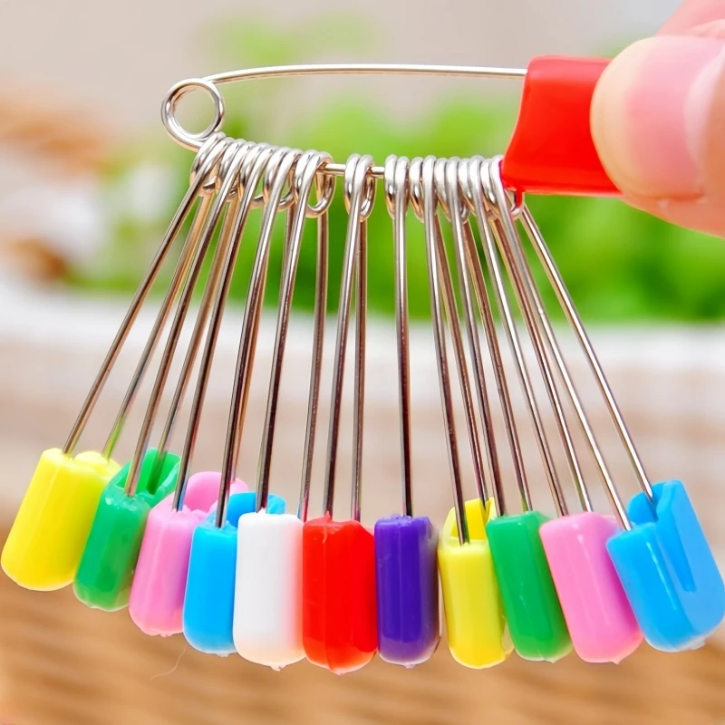 50Pcs/lot Plastic Head Safety Pins 4/5.4cm Safety Locking Baby Cloth Diaper Nappy Pins Buckles DIY Needle Pins Sewing Supplies view 6