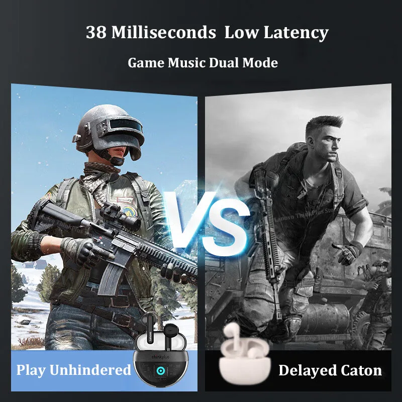 الأصلي لينوفو T40 TWS 5.2 سماعات بلوتوث سماعات لاسلكية الرياضة الحد من الضوضاء سماعات 350mAH شحن مع هيئة التصنيع العسكري