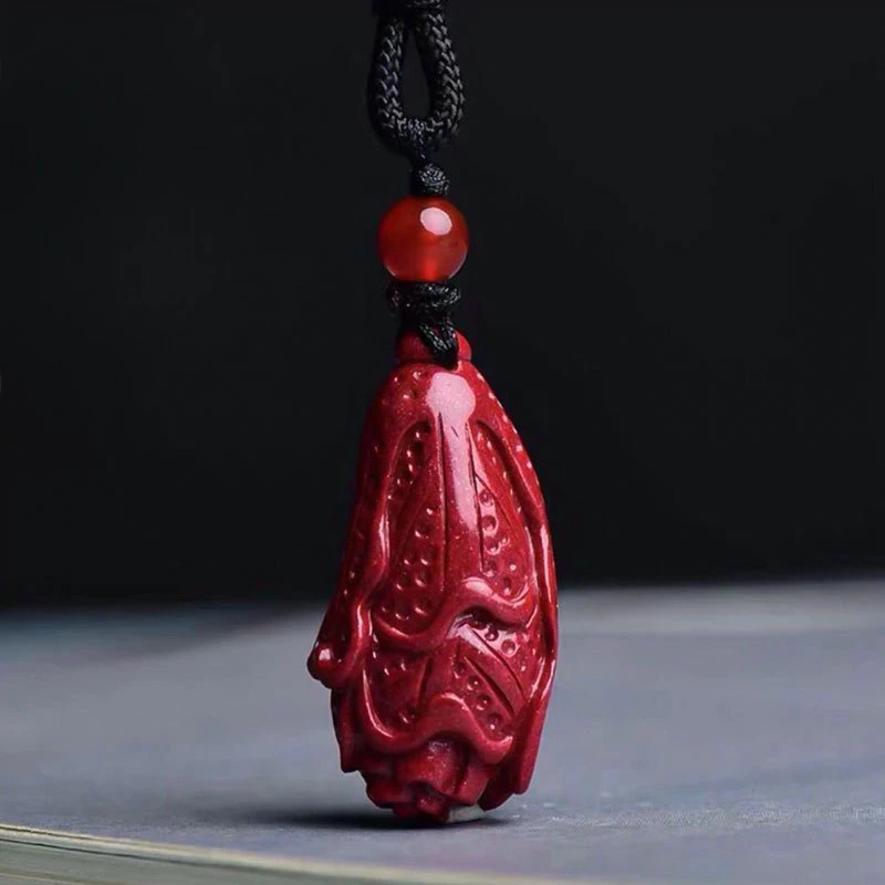 Natural Cinnabar Cabbage Pendant Men's and Women's Fashion Versatile Pendant