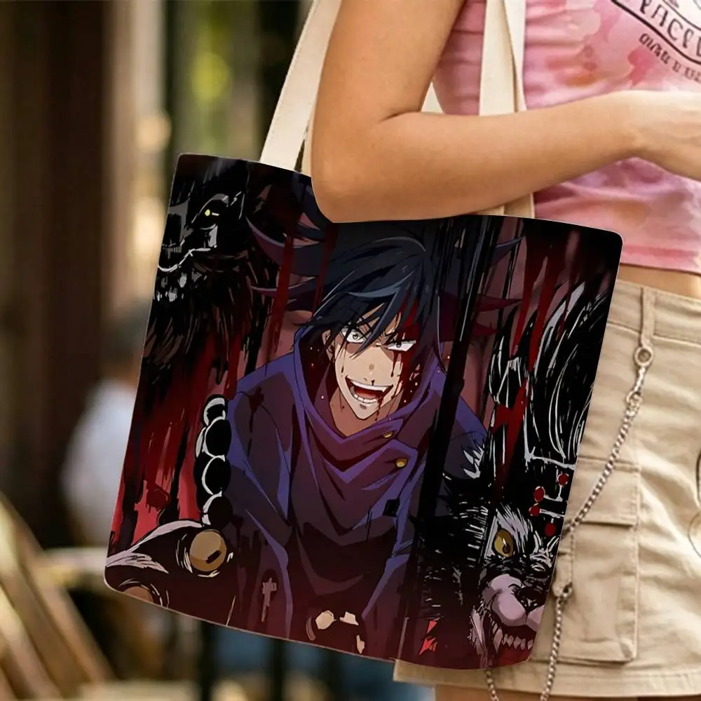 JJK EMO-Boy M-Megumi Fushiguro Waterproof Lined Canvas bags suitable for going to class, shopping, gifts, and commuting