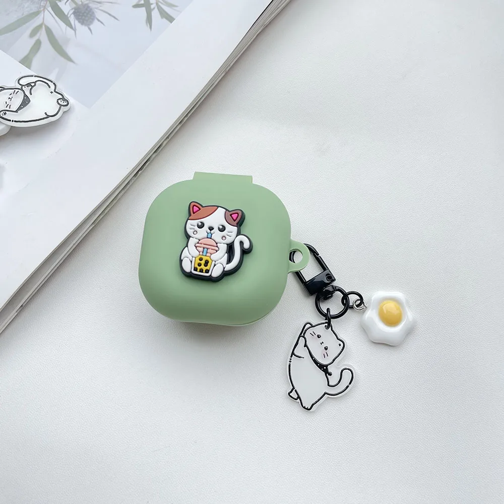 For Anker Soundcore liberty 4  case Cute cat Cartoon Silicone For Soundcore liberty 4NC Earphone case with Keychain fundas