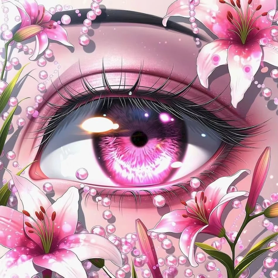 

Fantasy Eye Art Collection Jigsaw Puzzle, Starry Night Lily Pearl Waterfall Scenery Pupil Surreal Eye Painting Home Wall Decor