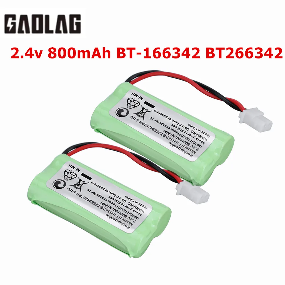 2.4V 800mah Wireless Home Phone Battery Pack for AT&T BT166342 BT266342 TL32100 TL90070 Replacement Ni-MH Battery