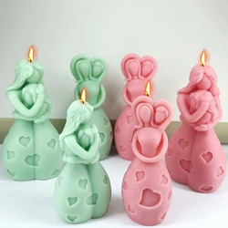 Mother Hugging Child Candle Silicone Mold Warm Heart Family Painting Plaster Mould Soap Resin Making Mother’s Day Chocolate Gift