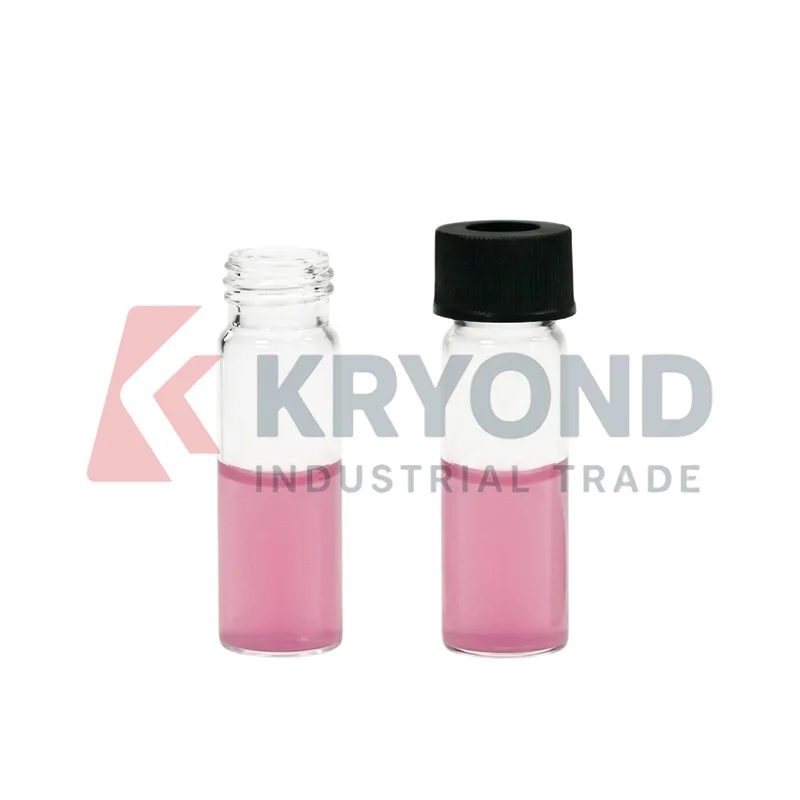 Generic 4mL Clear Chromatography Vial 13mm Black Open Top Cap Autosampler Sample Bottle Lab Vial HPLC GC 13 425 Thread 100PCS