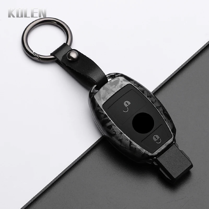 ABS Carbon Faser Stil Auto Schlüssel Fall Abdeckung Für Mercedes Benz A B C E Klasse GLS GLA GLK GLC CLS CLA AMG W204 W205 W212 W463 W176
