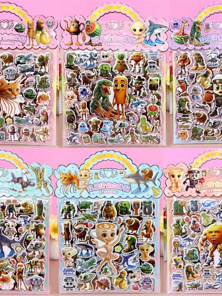 AliExpress NONE 6Style Double Layered Italian Brainrot 3D Sticker Tung Tung Tung Sahur Tralalero Tralala Bag Bike Laptop Decoration Gifts