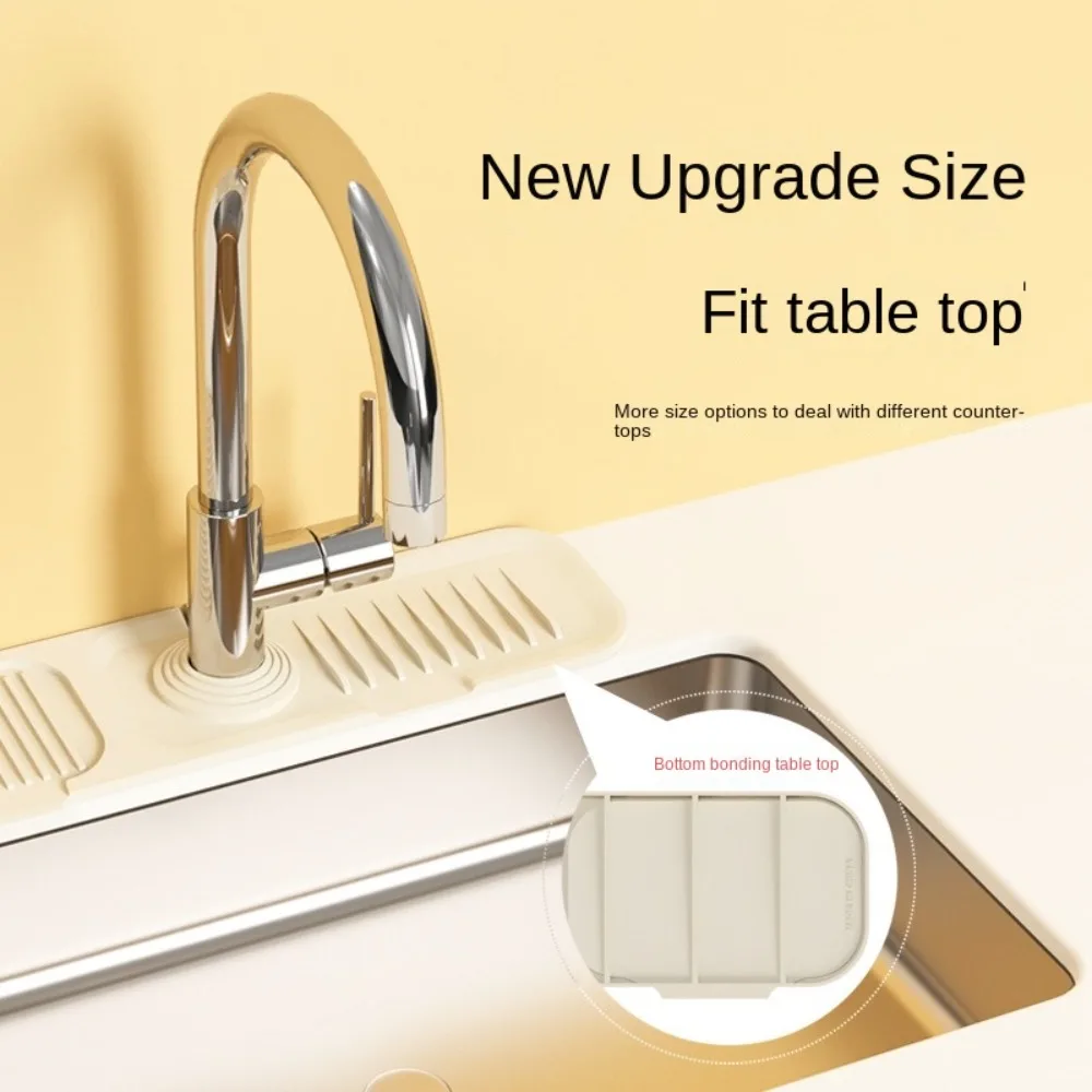 

Portable Silicone Faucet Mat Anti-slip Thicken Sink Splash Guard Faucet Accessories 37cm/45cm Faucet Drying Pads Farmhouse Decor