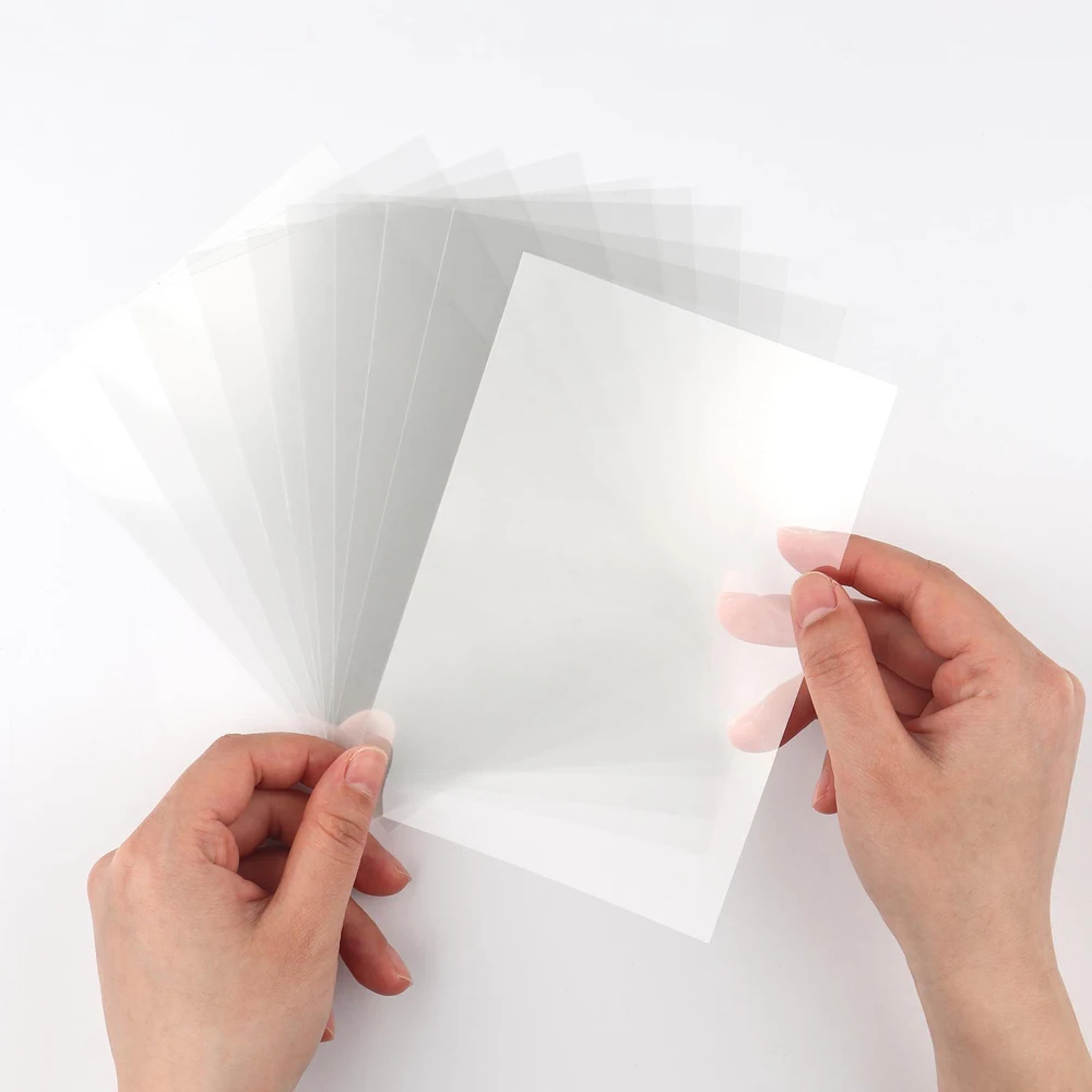 50pcs Heat Resistant Clear Acetate Sheets, 11x16cm Clear Acetate Sheets for Crafts DIY Scrapbooking Handmade Shaker Cards Album