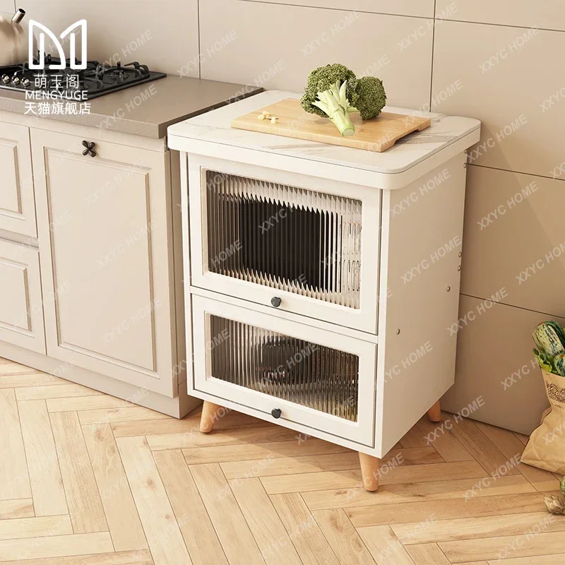 Kitchen locker Multifunctional cutting table Meal side locker Household microwave oven Pot storage cabinet