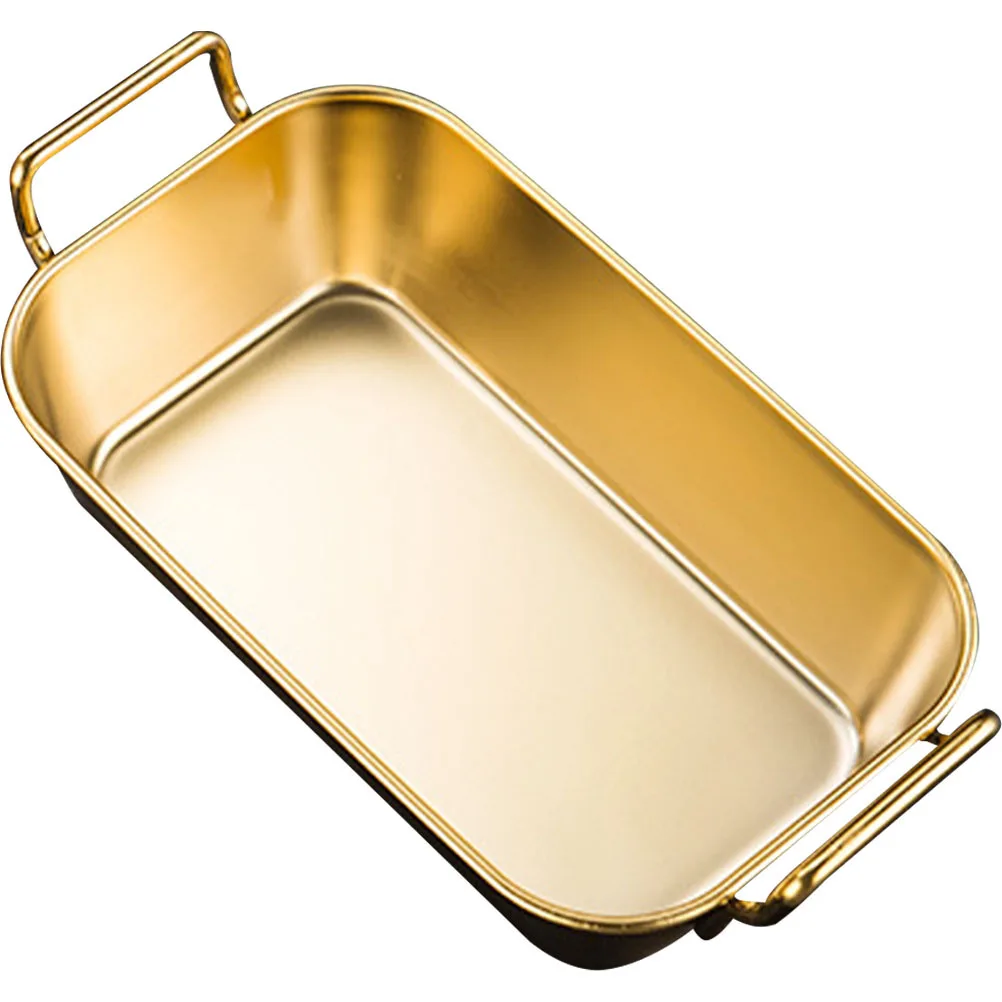 

Поднос для закусок из нержавеющей стали, большой вместимости, для сухофруктов, с ручками, кухонная сервировочная тарелка, органайзер для продуктов для дома