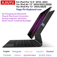 Teclado Mágico Pogo Pin para iPad Pro 12.9 de 3.ª, 4.ª, 5.ª y 6.ª Generación, Funda para iPad Air 13 M4 M3 M2 Pro 13, Cubierta Inteligente Multitáctil