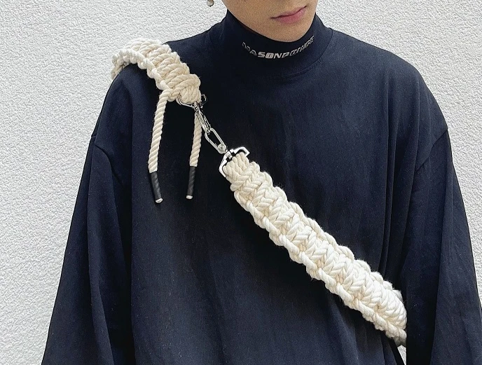 Men Women Handmade Crochet Vibe Style Trousers Chain Bag Strap ACC