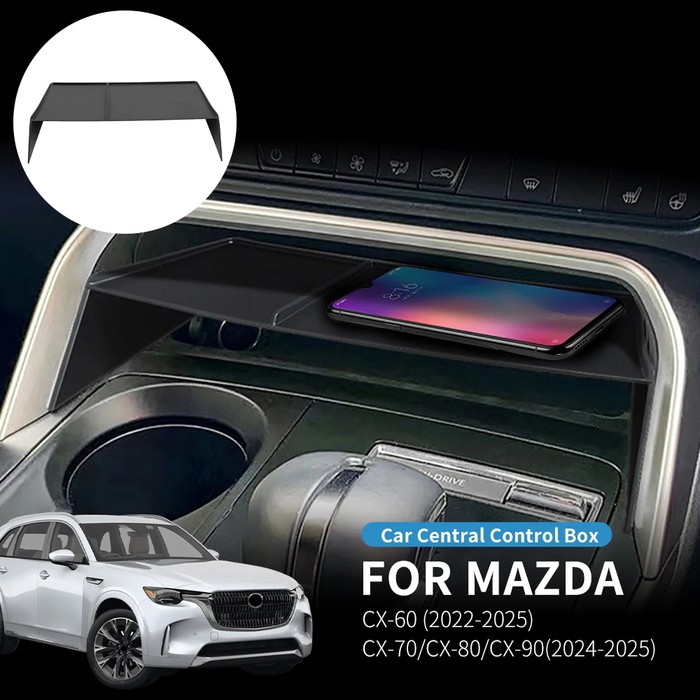 For Mazda CX60 2022-2025 CX70 CX80 CX90 2024-2025 Car Storage Central Control Storage Box Container Auto Interior Accessories