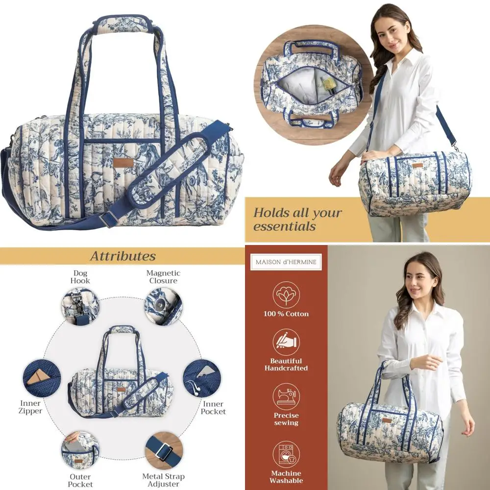 حقيبة سفر مبطنة بالقطن لرحلات طوال الليل وعطلة نهاية الأسبوع - مثالية لمسافرين الأعمال والعطلات العائلية