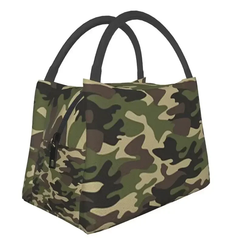 

Custom Army Camo Camouflage Lunch Bags Women Warm Cooler Insulated Lunch Boxes for Work Pinic or Travel