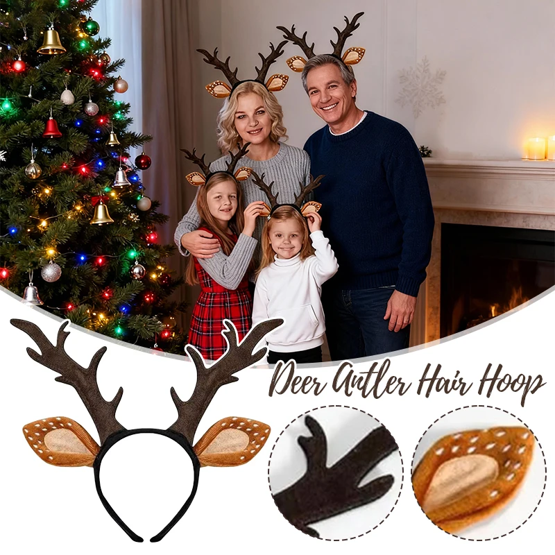 

1/3/5pcs Christmas Elk Deer Antler Hair Hoop, Christmas Gift for Children and adults, Halloween Carnival Party Cosplay Headwear