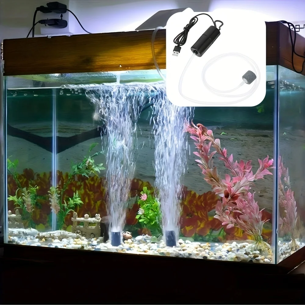 Aquarium Oxygen Air Pump Fish Tank USB Silent Air Compressor Aerator Portable Mini Small Oxygenator Aquarium Accessories USB 5V