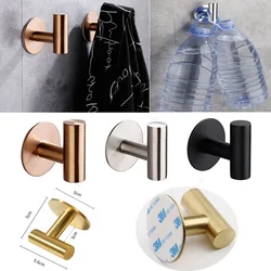 Self Adhesive Wall Hook Coat Rack Key Holder Rack Towel Hooks Clothes Rack Hanging Hooks Stainless Steel Bathroom Accessories