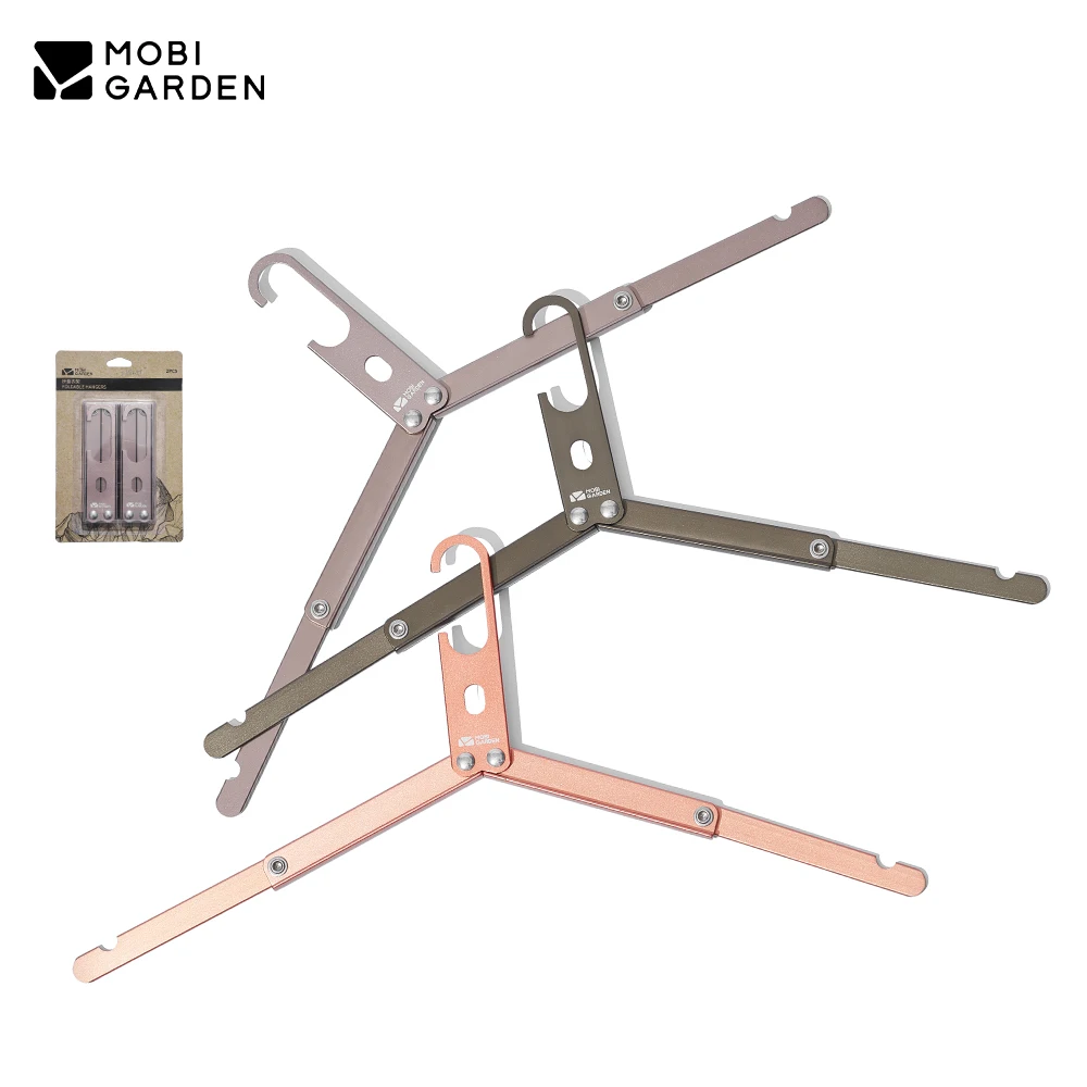 MOBI GARDEN Camping Folding Hanger Alumínio Ultra Light Escalável Dobrável Portátil Hanger Outdoor Pendurado roupas Viagem Caminhadas